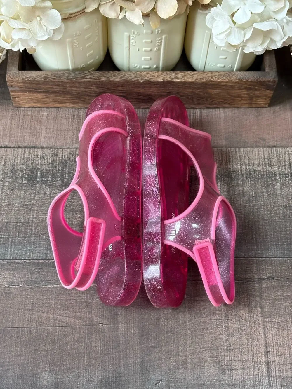 Mini Melissa Acqua Me Sandals Glittery Pink